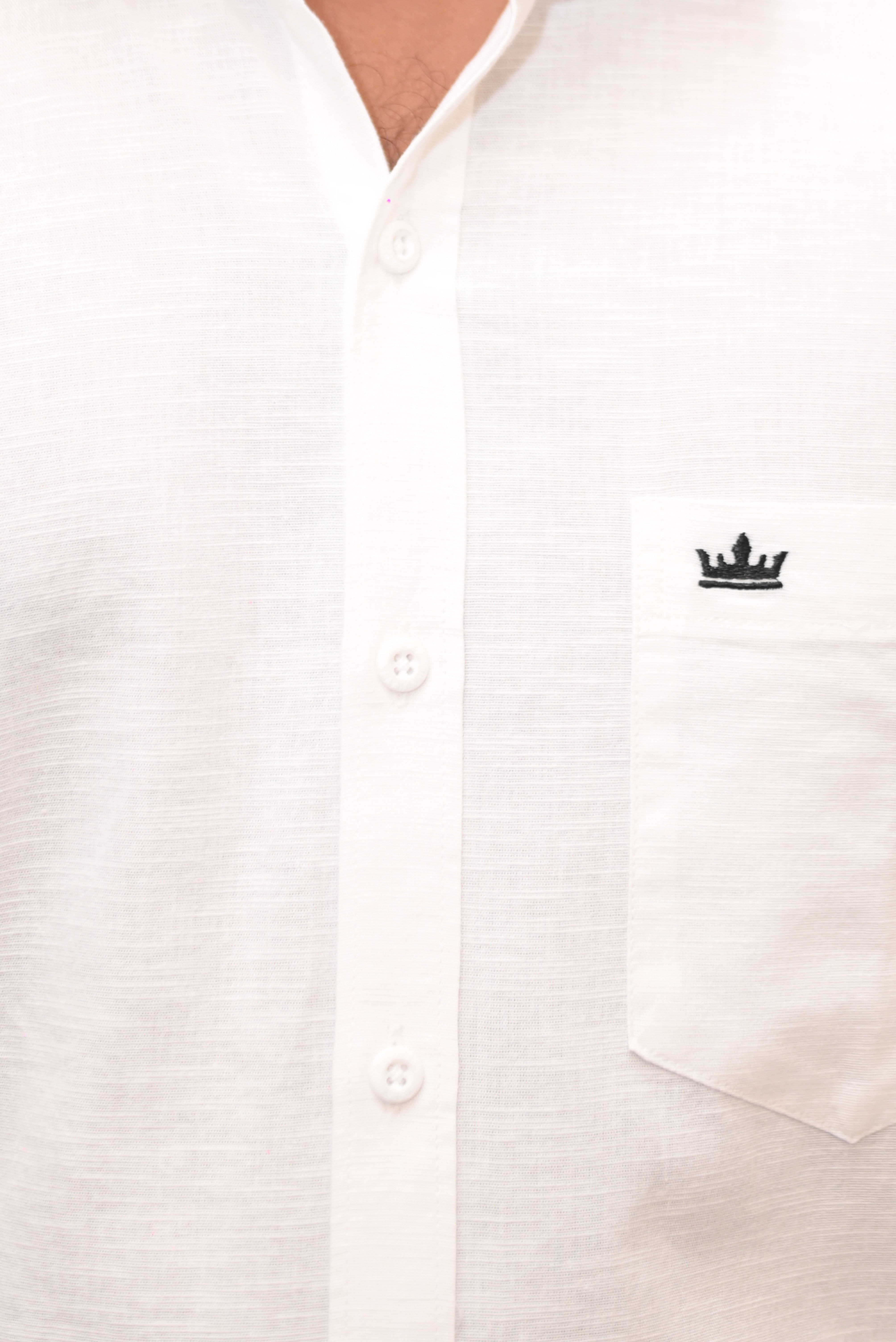 Men’s White Colour Premium Cotton Linen Shirt – Slim Fit, Smart Casual & Club Wear