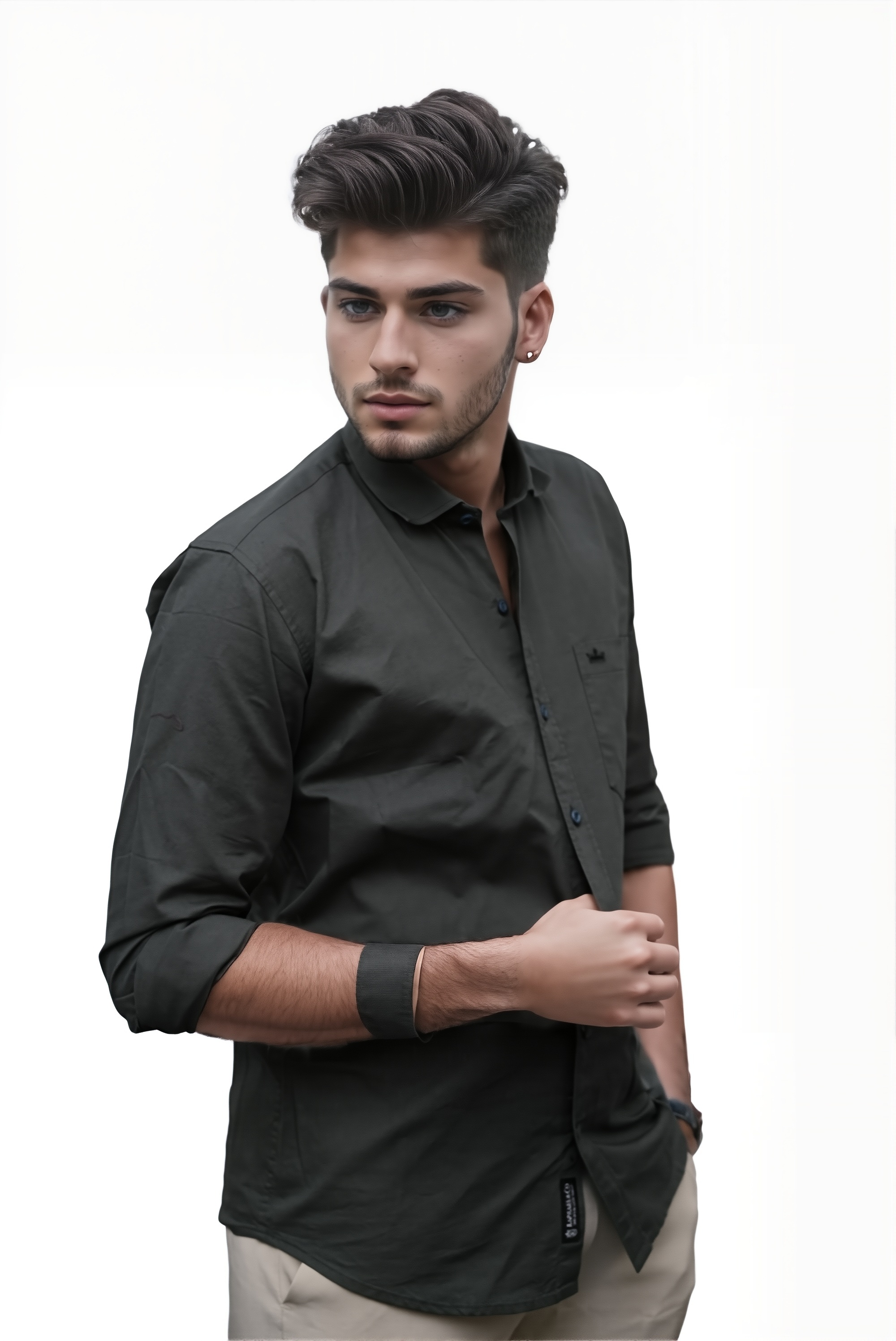 Men’s Dark Green Colour Oxford Shirt – 100% Cotton, Slim Fit, Smart Everyday Wear