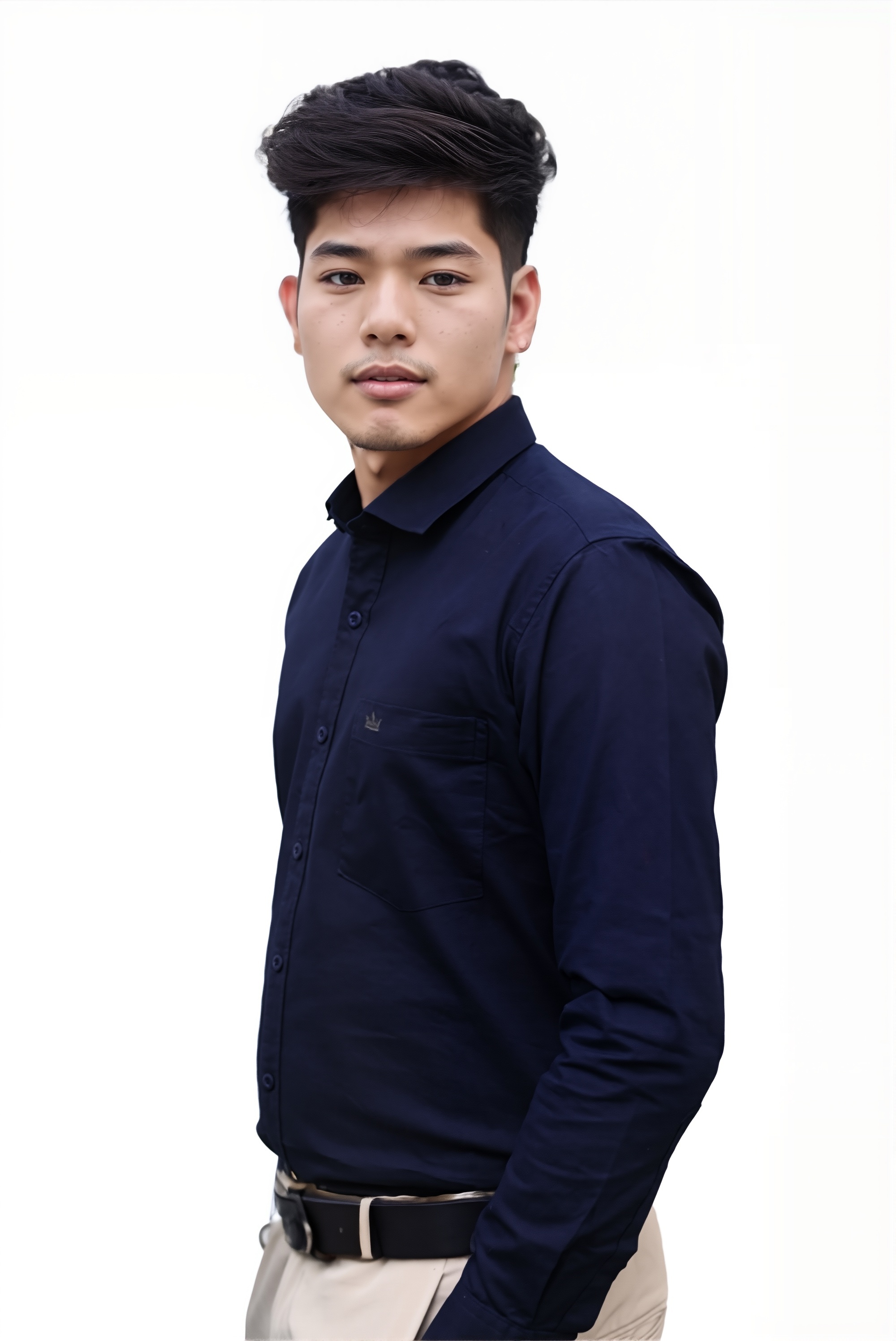 Men’s Navy Blue Colour Oxford Shirt – 100% Cotton, Slim Fit, Smart Everyday Wear