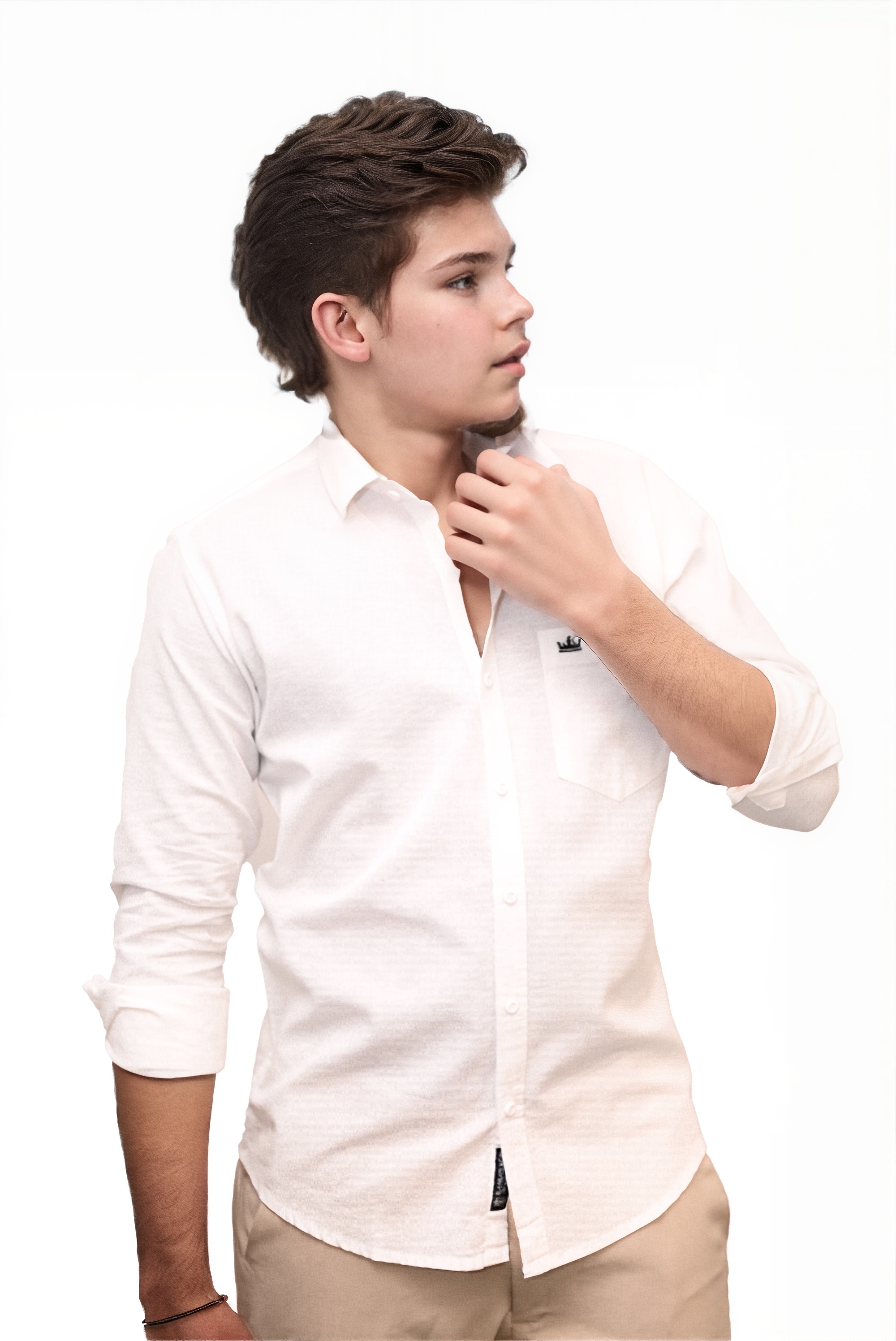 Men’s White Colour Premium Cotton Linen Shirt – Slim Fit, Smart Casual & Club Wear