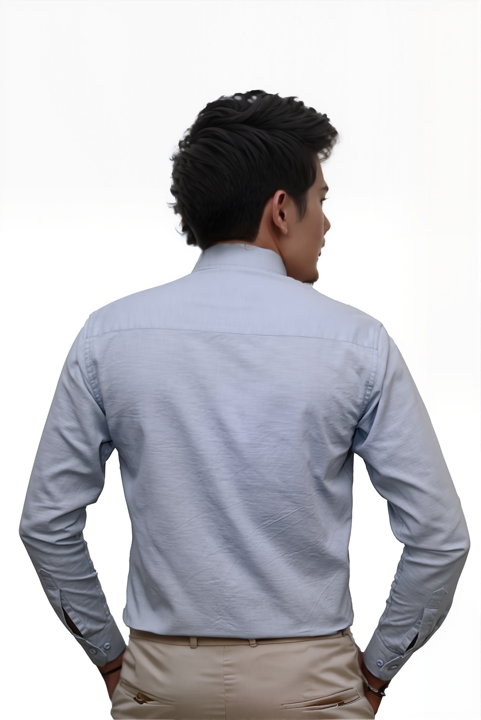 Men’s Blue Colour Premium Cotton Linen Shirt – Slim Fit, Smart Casual & Club Wear