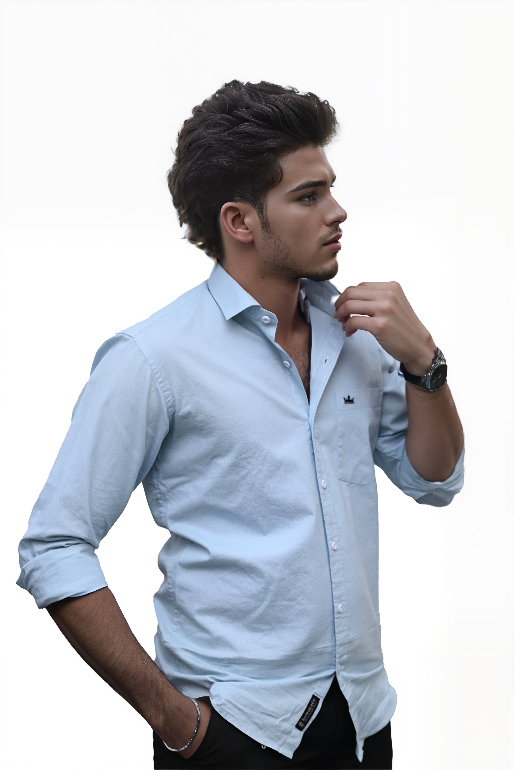 Men’s Blue Colour Oxford Shirt – 100% Cotton, Slim Fit, Smart Everyday Wear