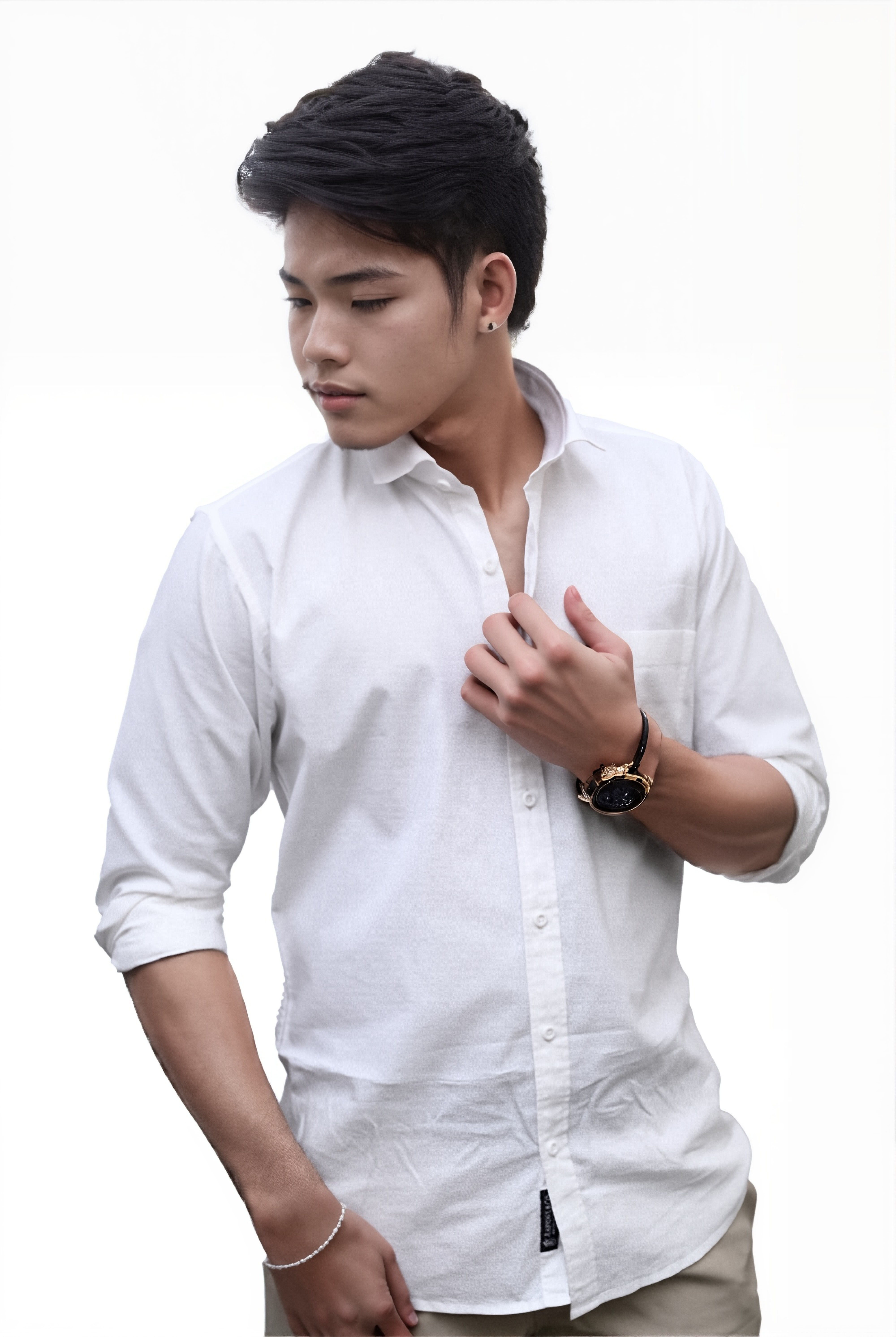 Men’s White Colour Oxford Shirt – 100% Cotton, Slim Fit, Smart Everyday Wear