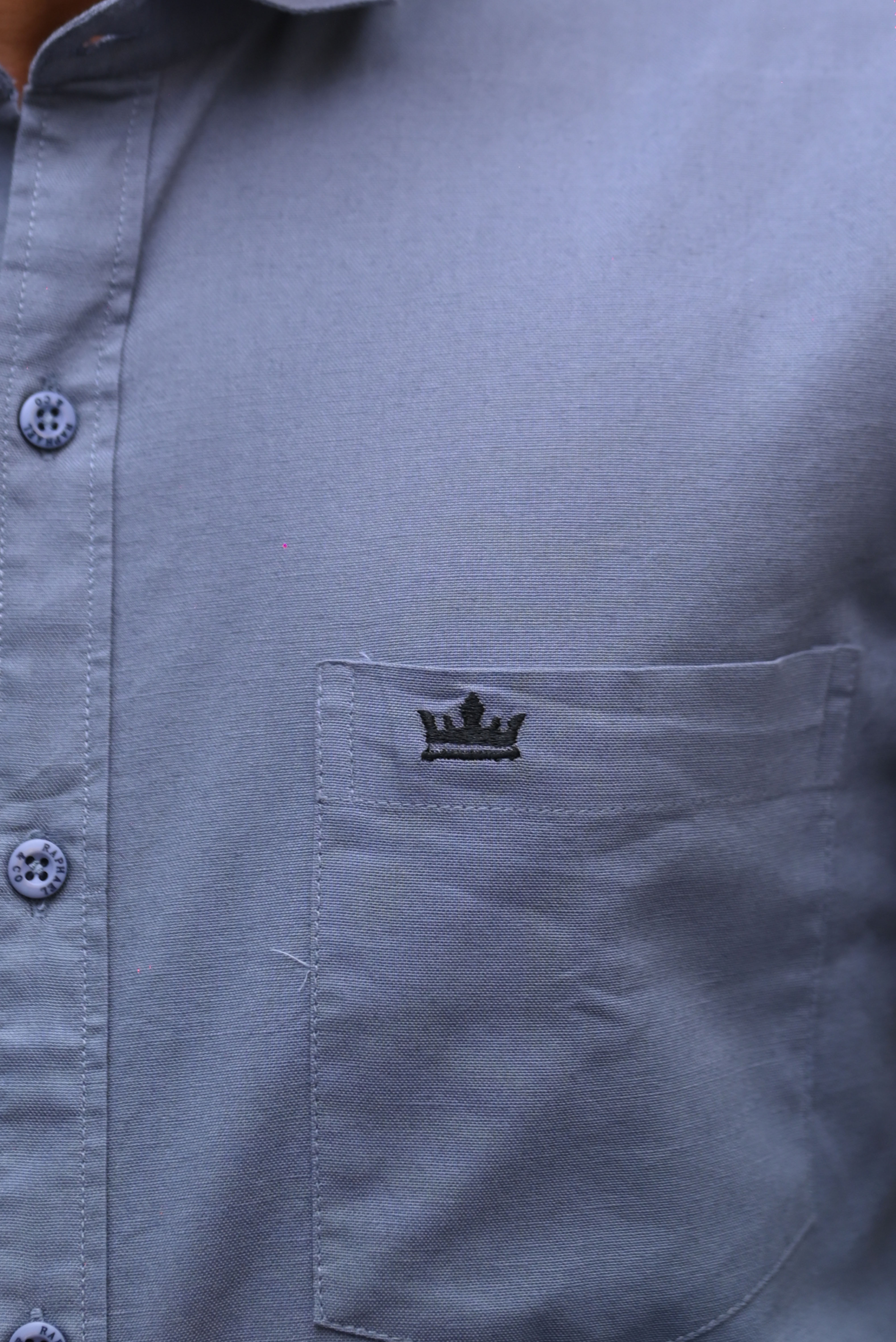 Men’s Dark Grey Colour Oxford Shirt – 100% Cotton, Slim Fit, Smart Everyday Wear