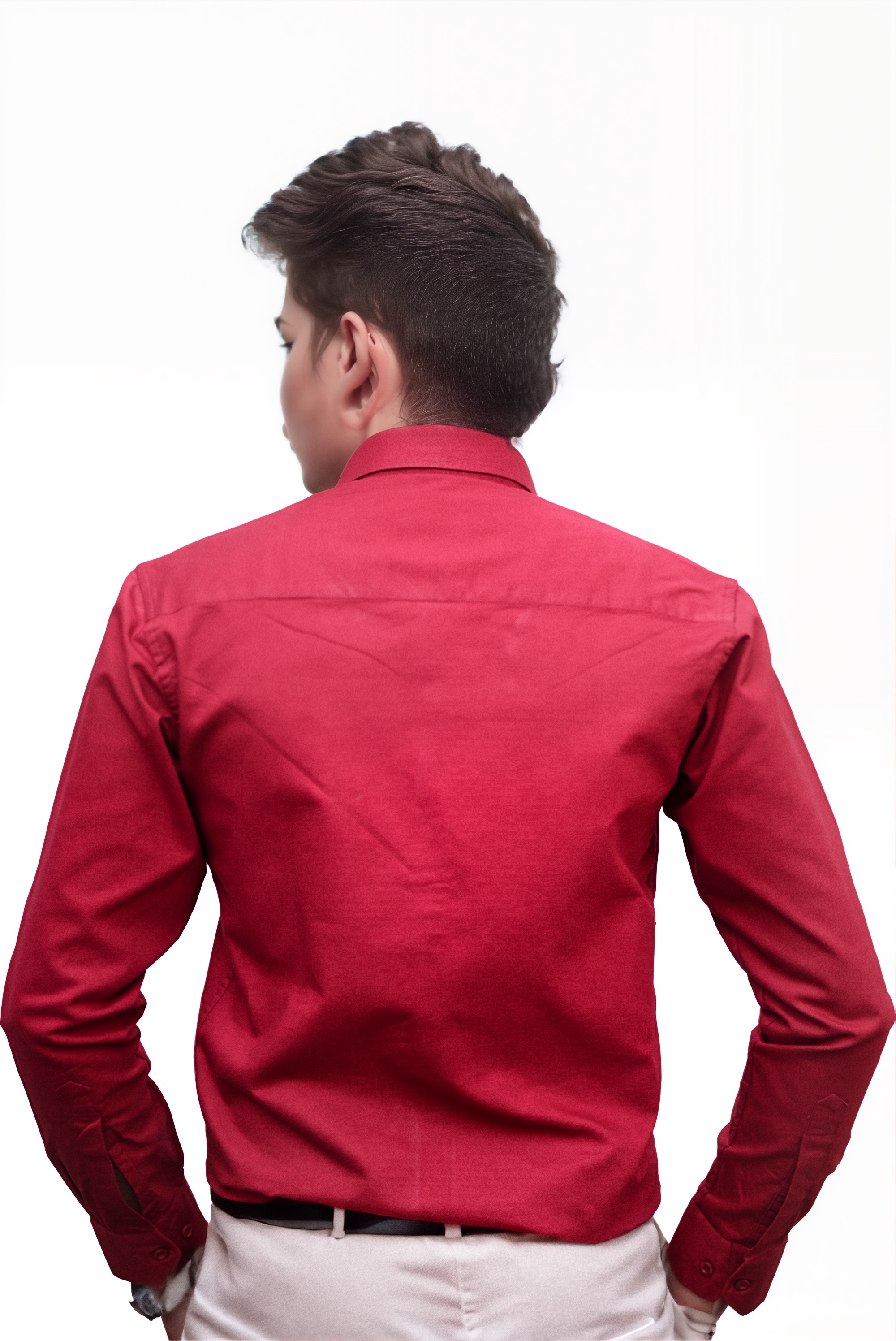 Men’s Maroon Colour Oxford Shirt – 100% Cotton, Slim Fit, Smart Everyday Wear