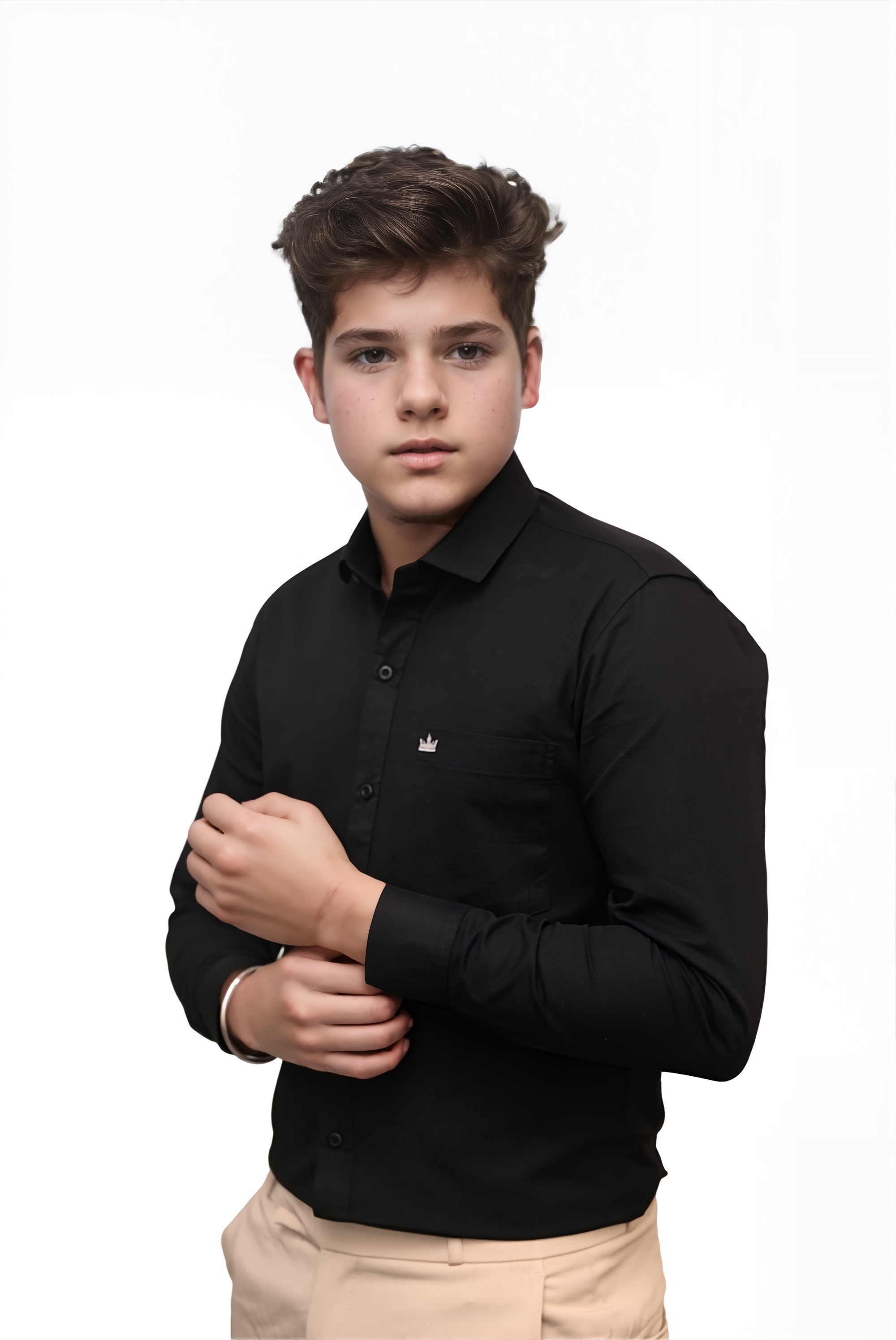 Men’s Black Colour Premium Cotton Linen Shirt – Slim Fit, Smart Casual & Club Wear