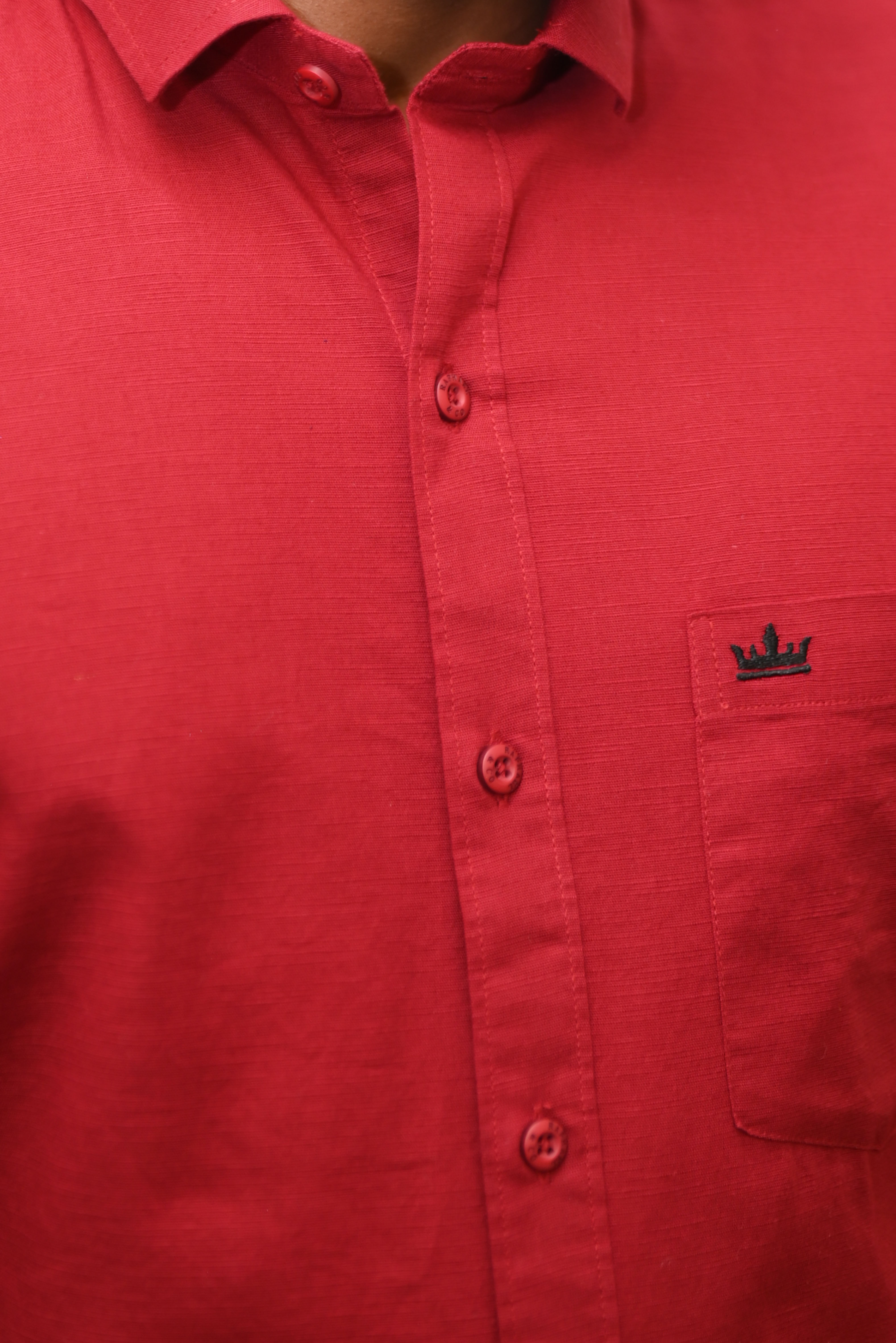 Men’s Maroon Colour Premium Cotton Linen Shirt – Slim Fit, Smart Casual & Club Wear