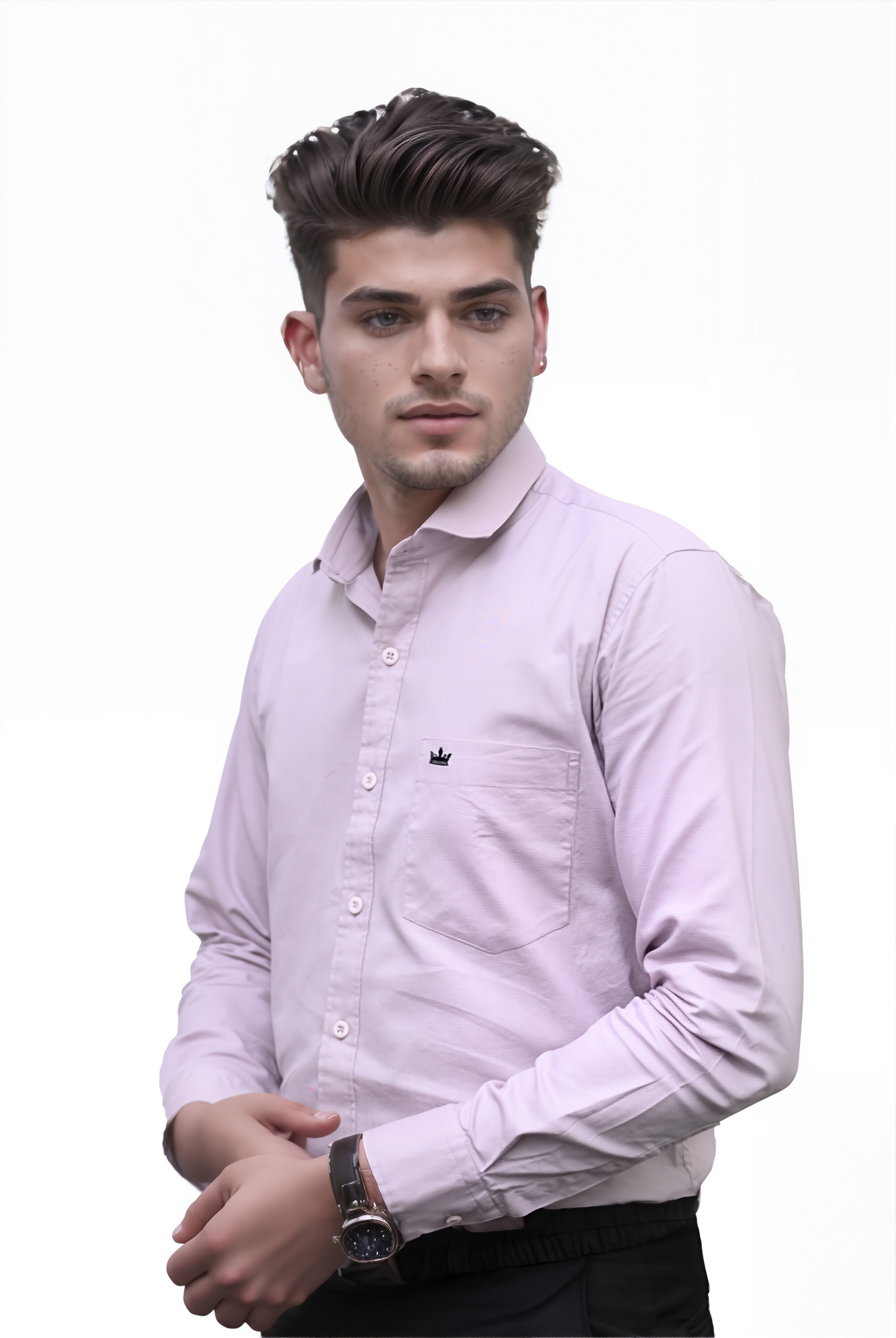 Men’s Dusty Pink Colour Oxford Shirt – 100% Cotton, Slim Fit, Smart Everyday Wear