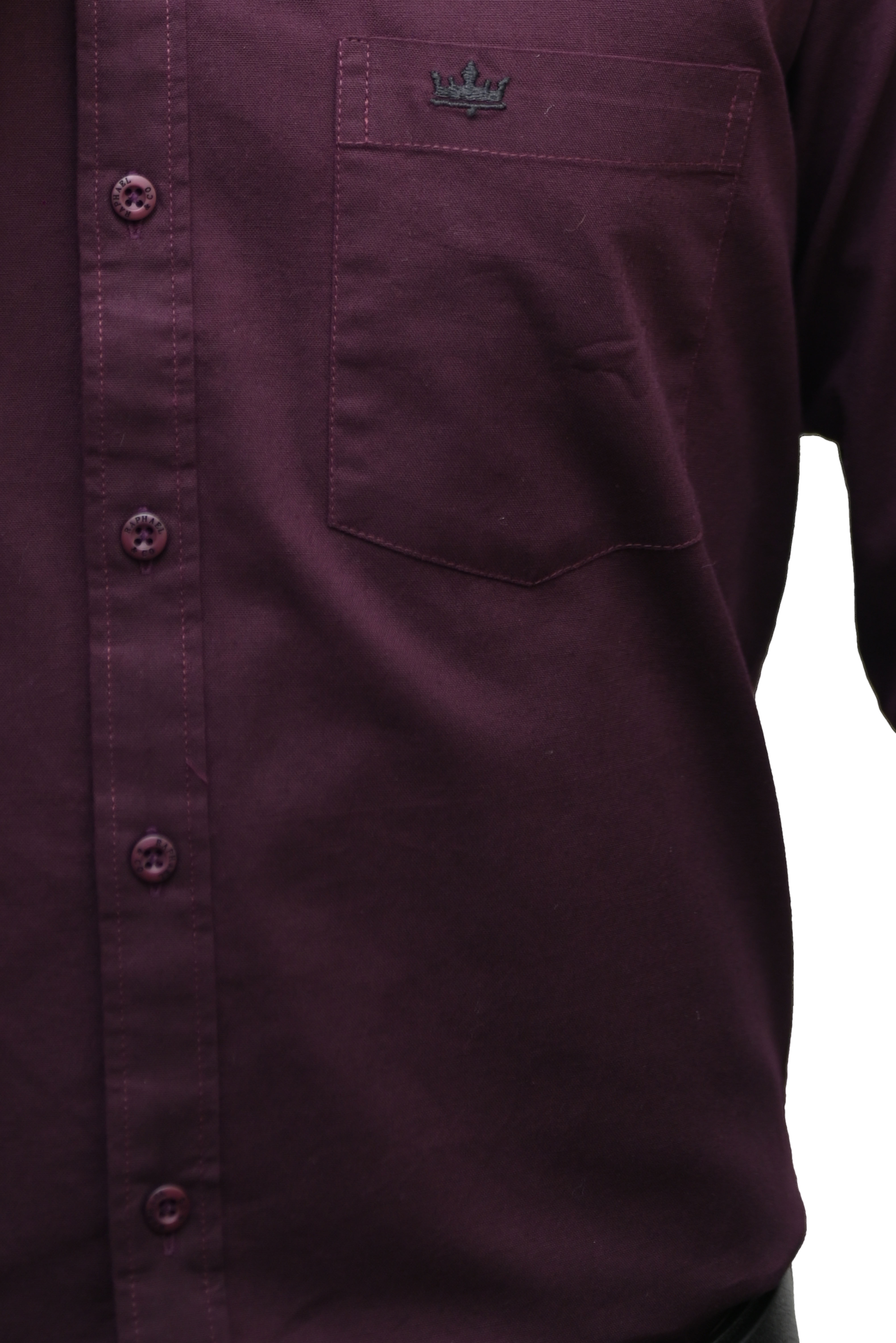 Men’s Burgundy Colour Oxford Shirt – 100% Cotton, Slim Fit, Smart Everyday Wear