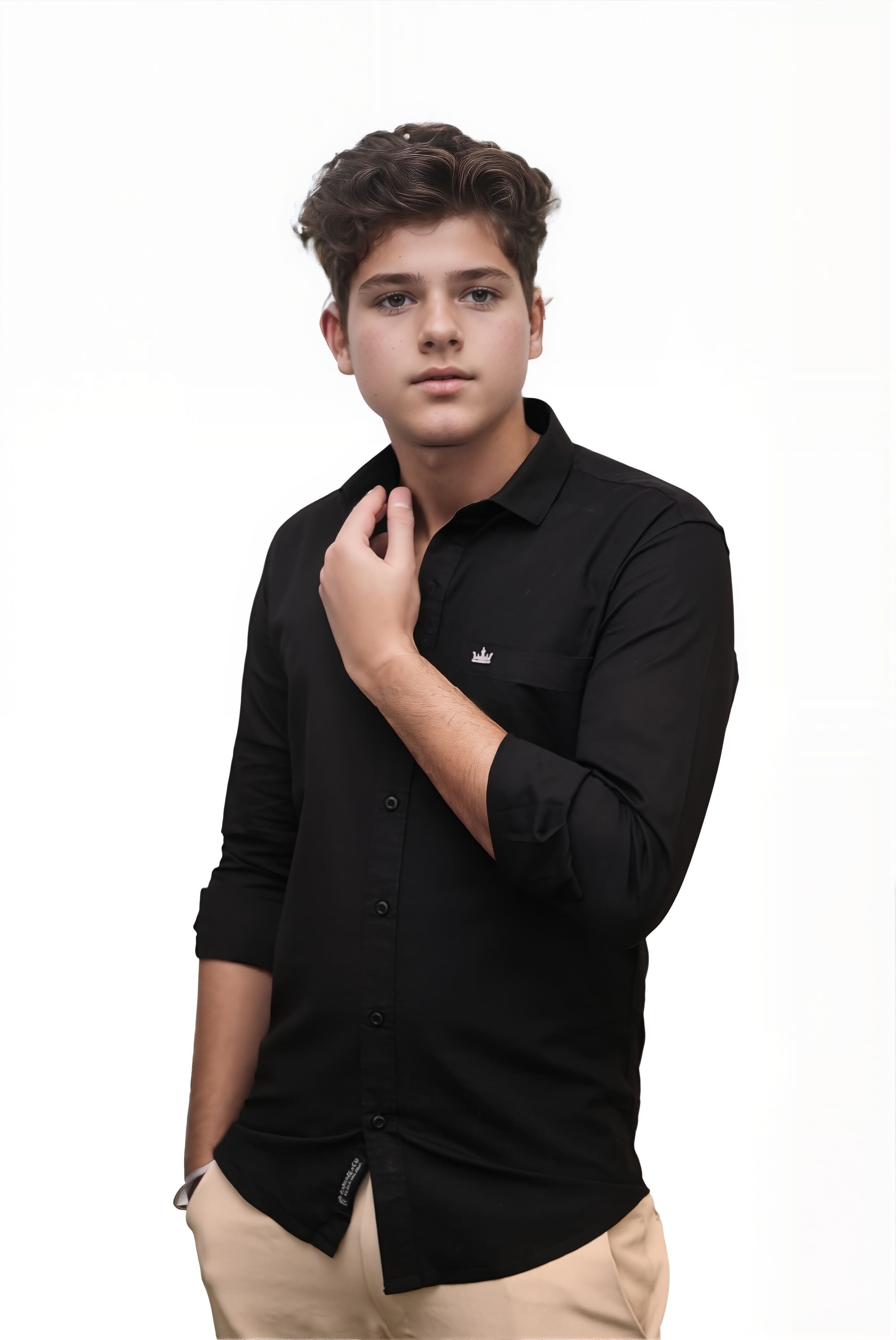 Men’s Black Colour Premium Cotton Linen Shirt – Slim Fit, Smart Casual & Club Wear